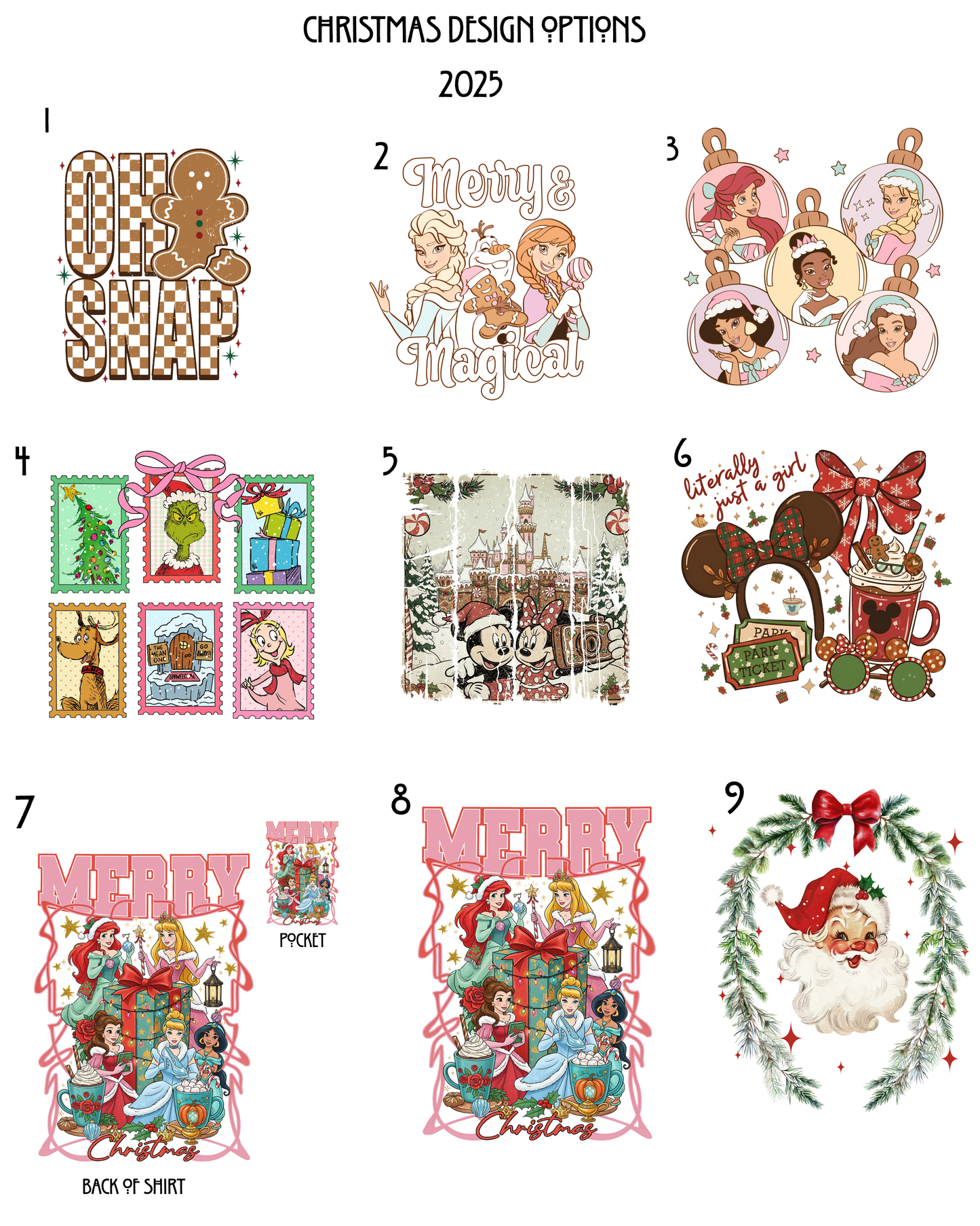 KIDS Christmas design options
