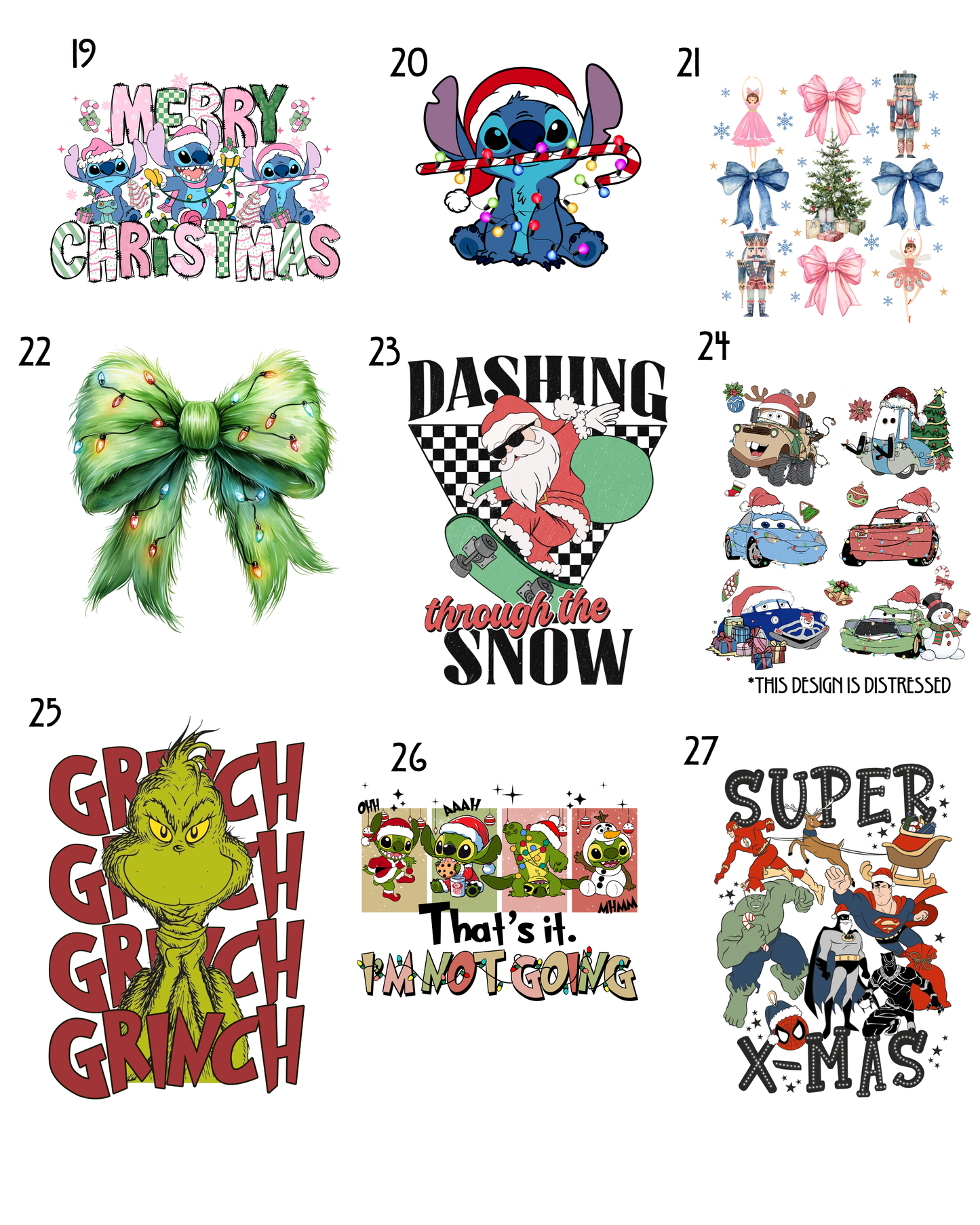 Adult Christmas design options