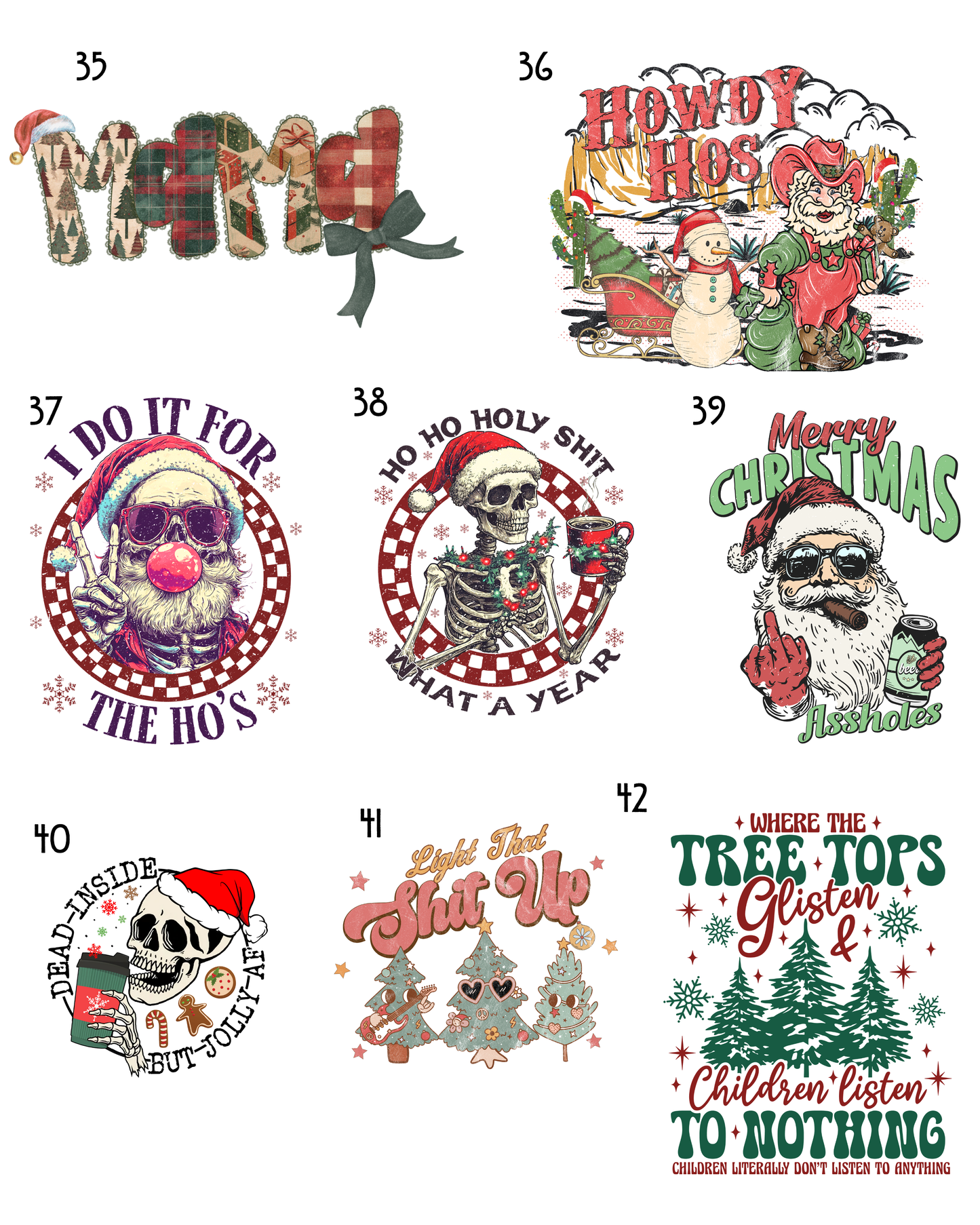 Adult Christmas design options